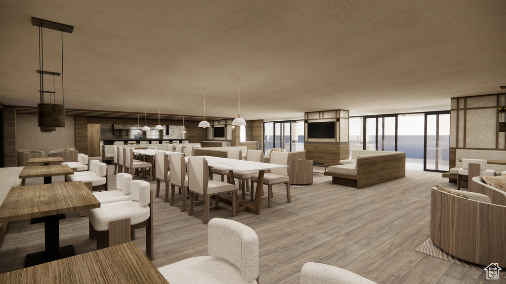 Lobby with floor to ceiling windows