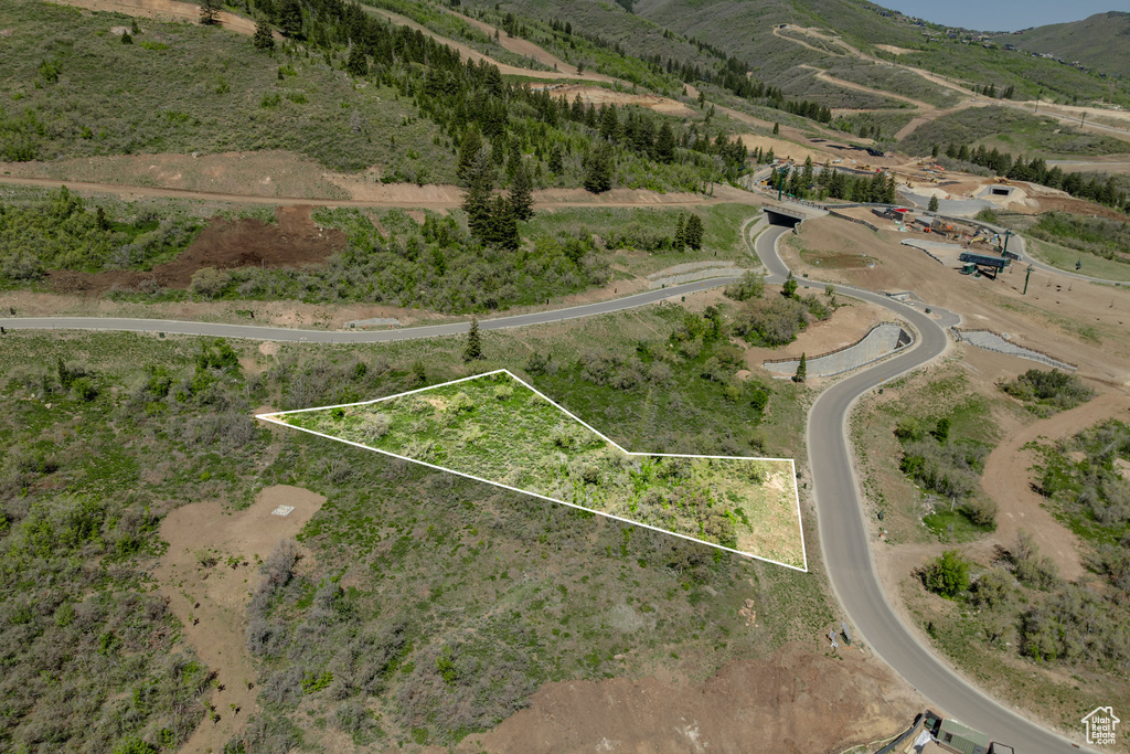 View of property location featuring property parcel outlined and a mountainous background