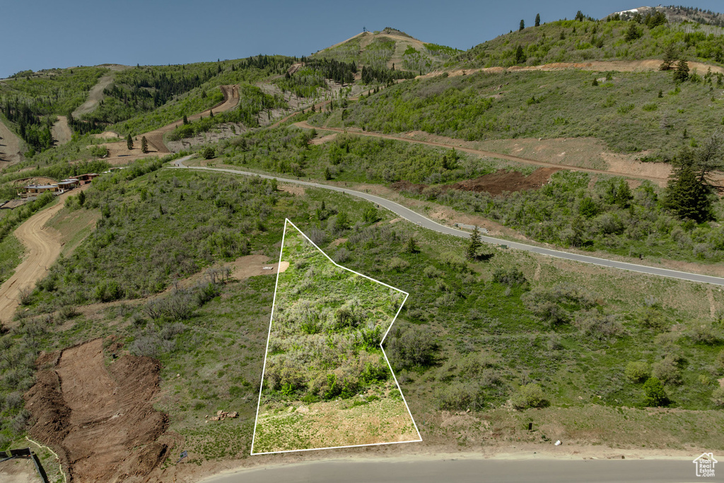 View of property location featuring property boundaries highlighted and mountains