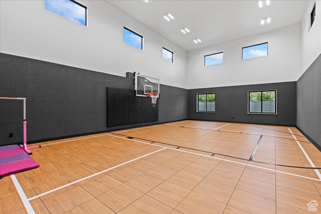 View of basketball court with community basketball court