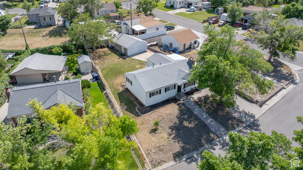 Aerial view of residential area