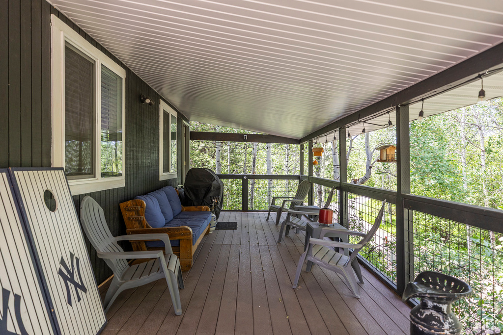 View of wooden deck