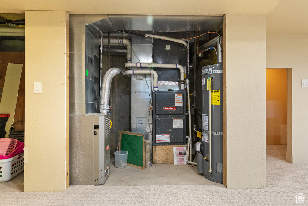 Utility room with water heater
