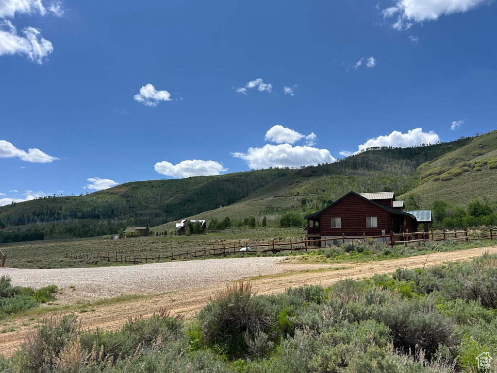 Mountain view with rural landscape