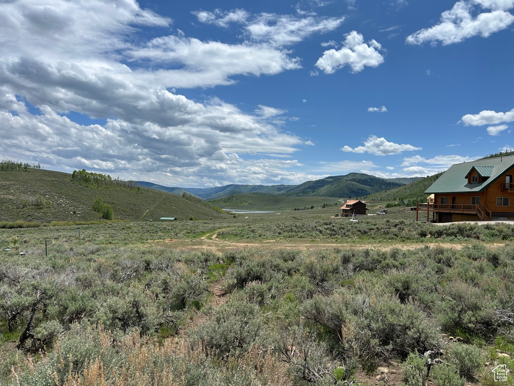 Mountain view with rural landscape