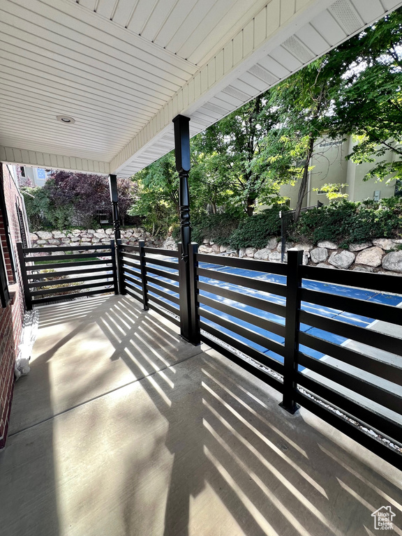 View of covered porch