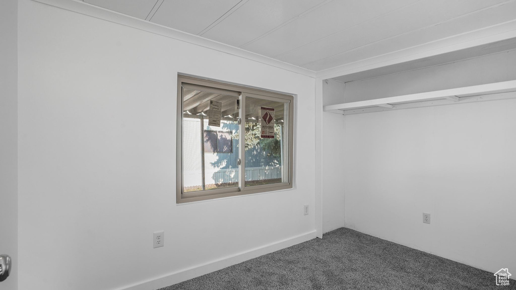 Unfurnished bedroom with carpet floors