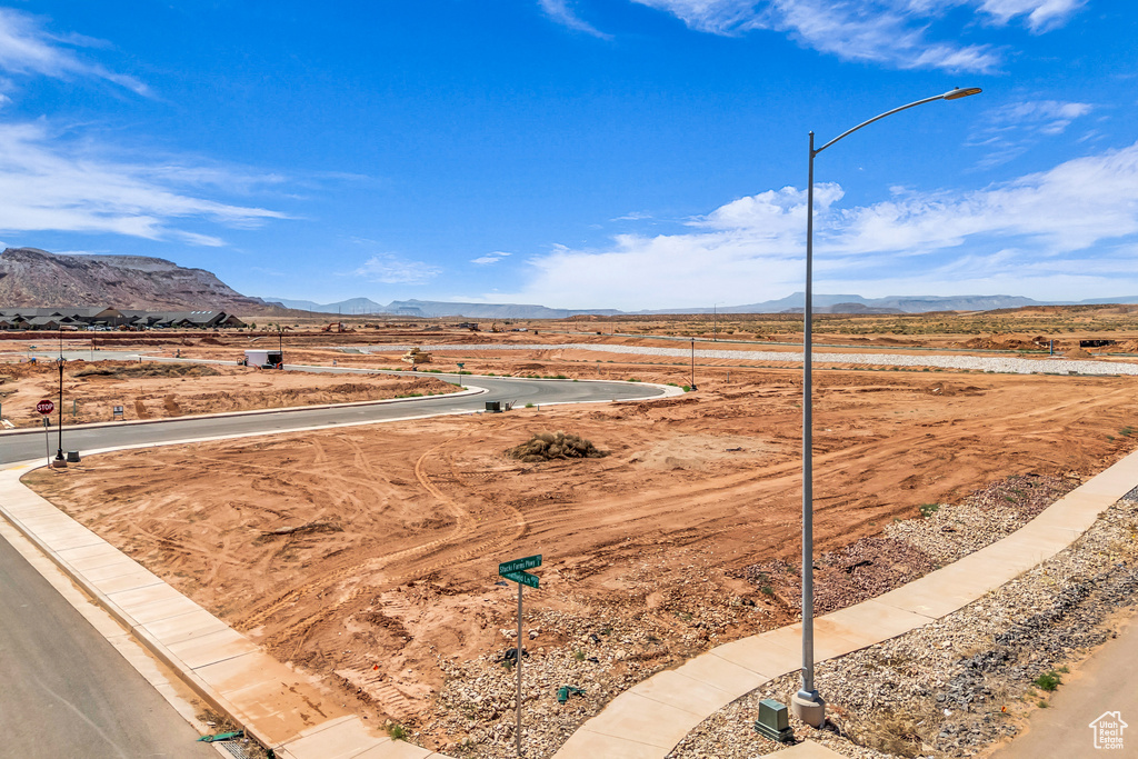 View of yard with a mountain view