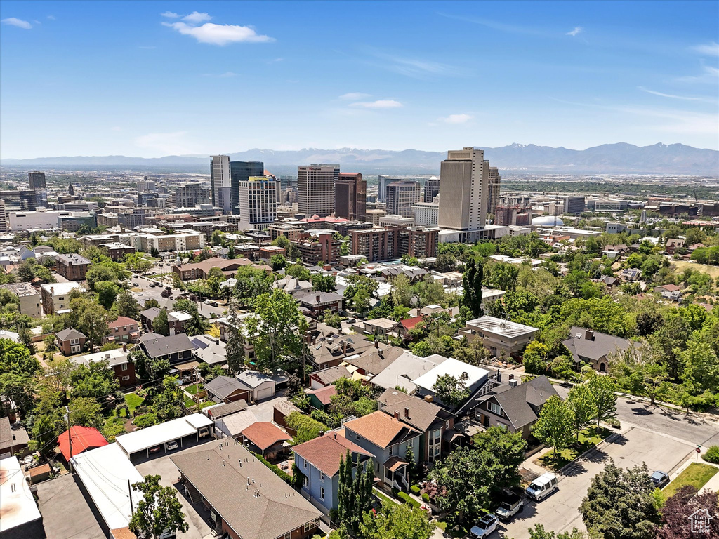 View of urban area featuring a mountain backdrop