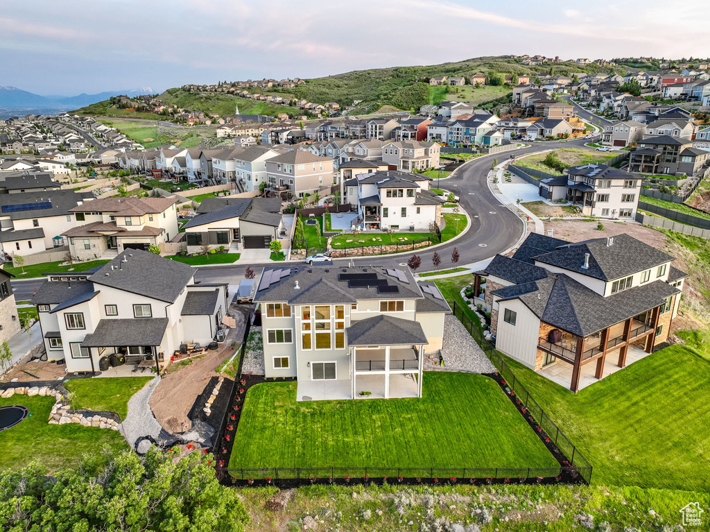 Aerial perspective of suburban area