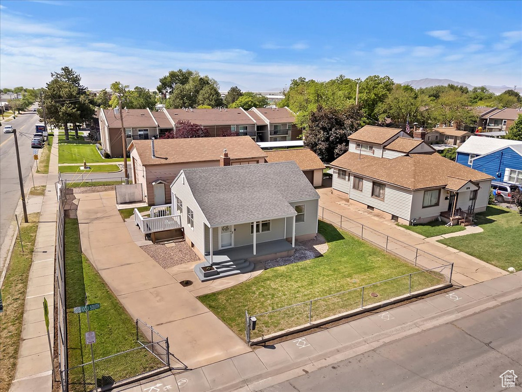 Aerial view of residential area
