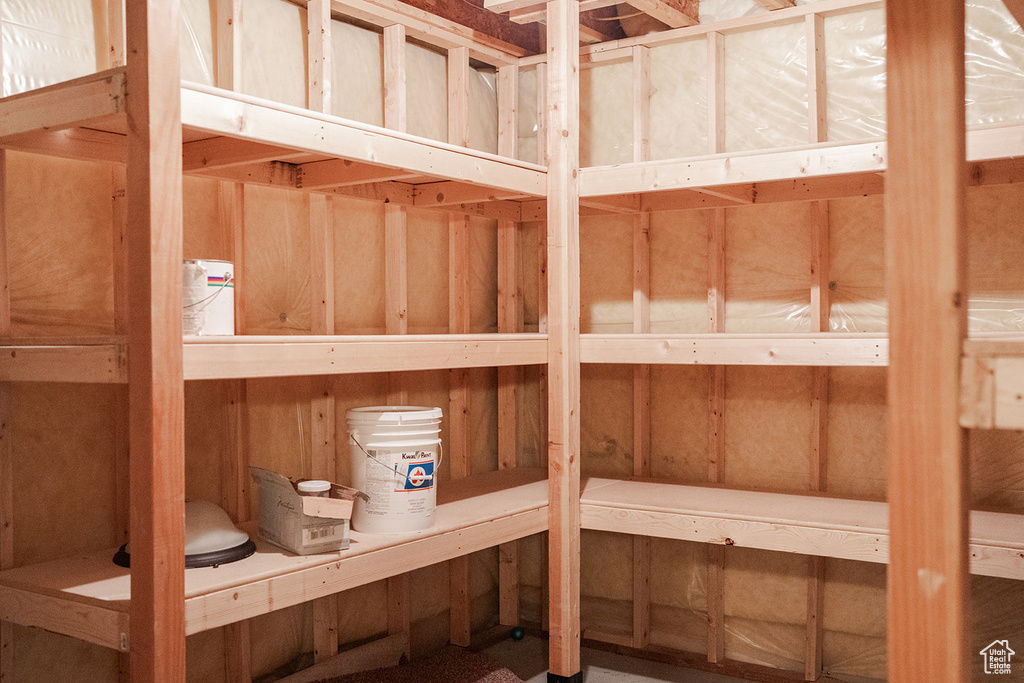 Storage room featuring a sauna / steam room