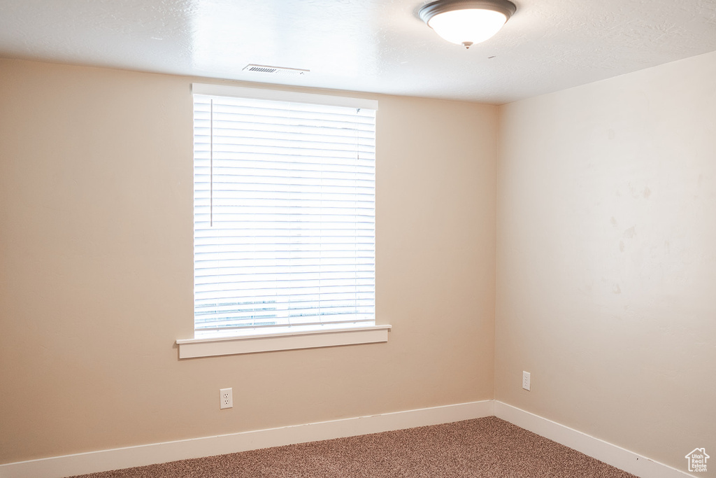 Unfurnished room featuring light colored carpet, baseboards, and plenty of natural light
