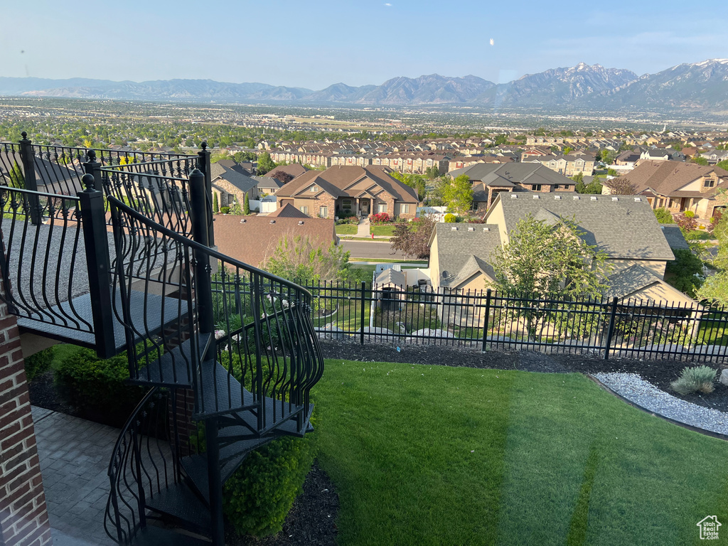 Mountain view with nearby suburban area