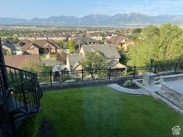 Mountain view with nearby suburban area