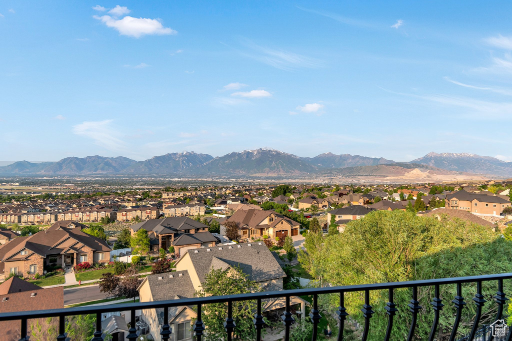 Mountain view featuring nearby suburban area