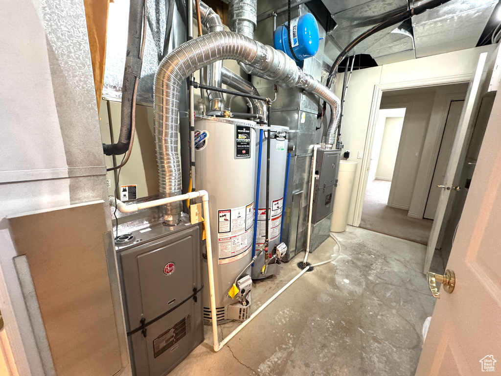Utilities featuring gas water heater