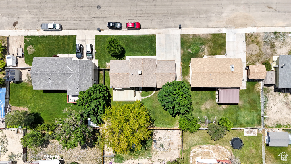 Aerial perspective of suburban area