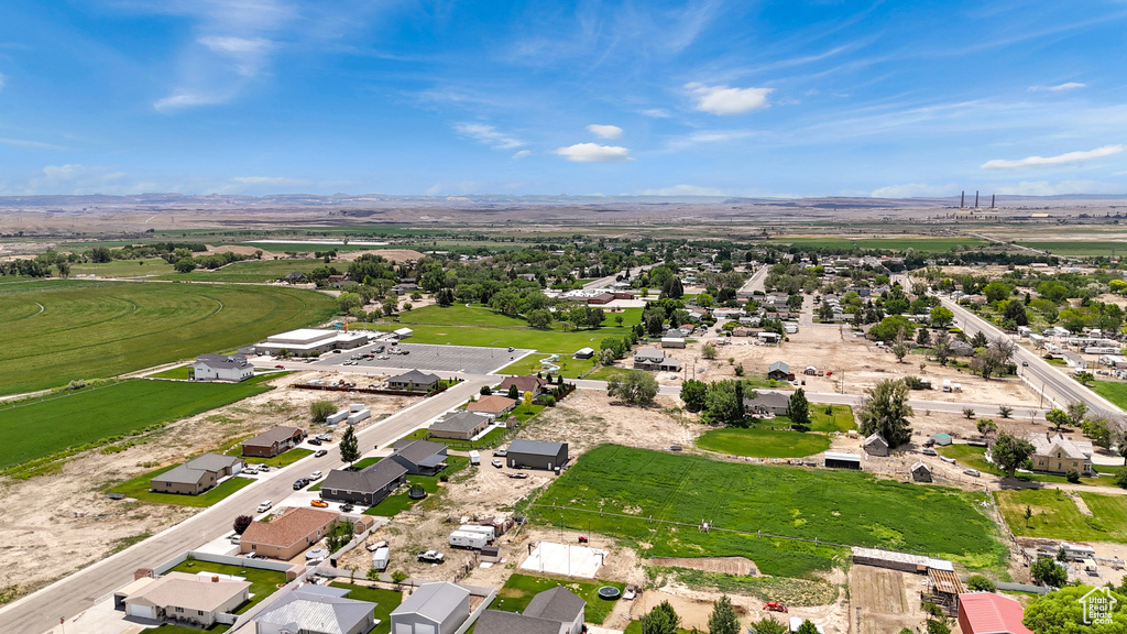 Aerial perspective of suburban area