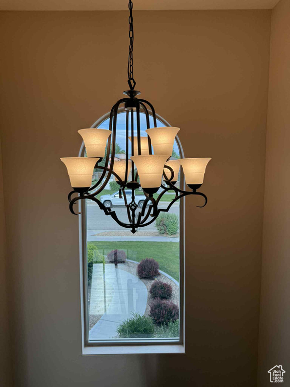 Detailed view of a chandelier