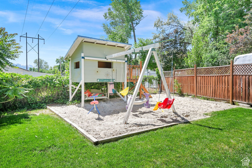 View of jungle gym