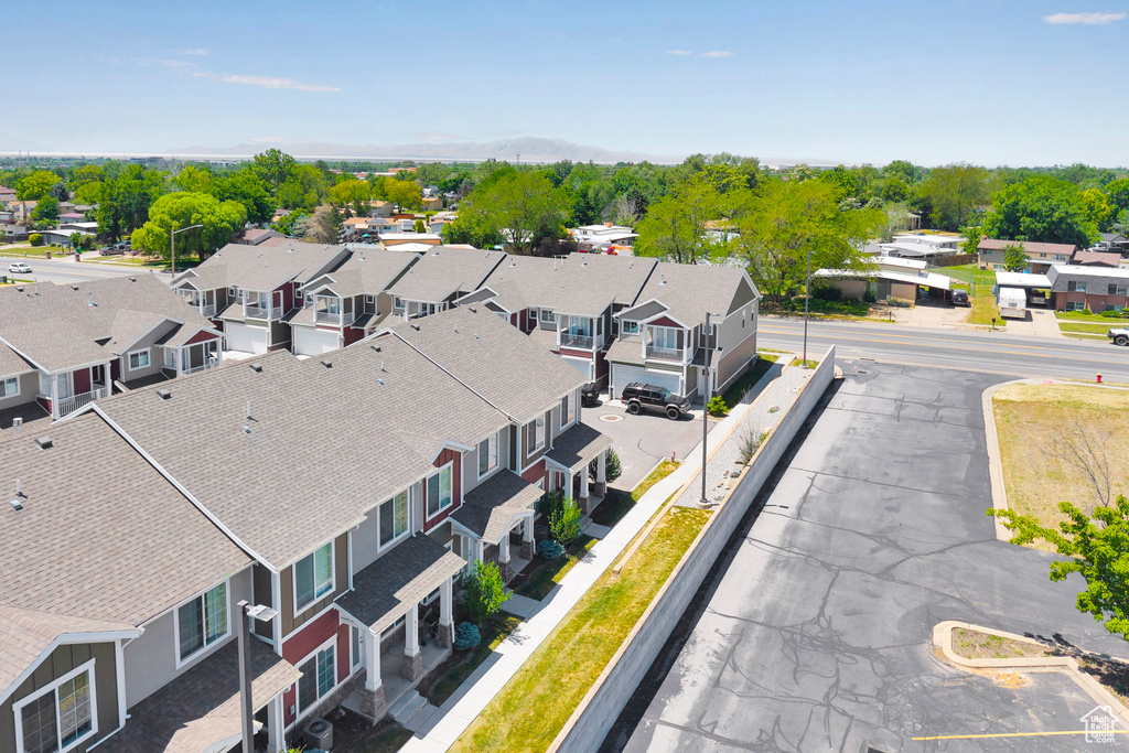 Aerial perspective of suburban area
