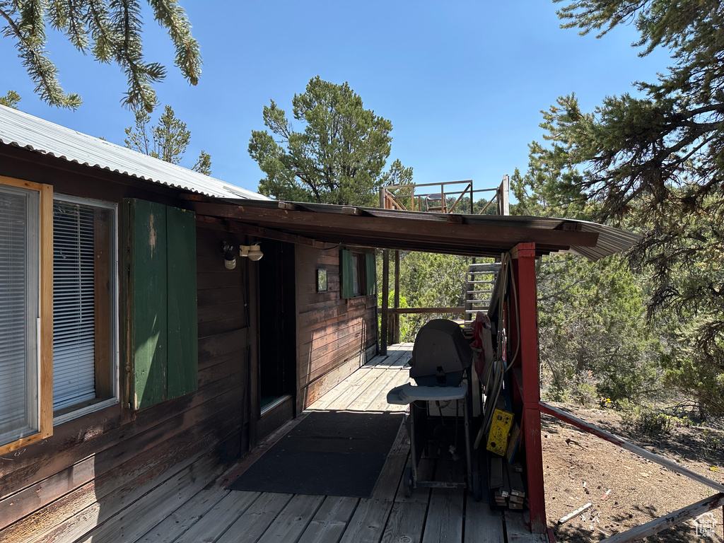 View of wooden deck
