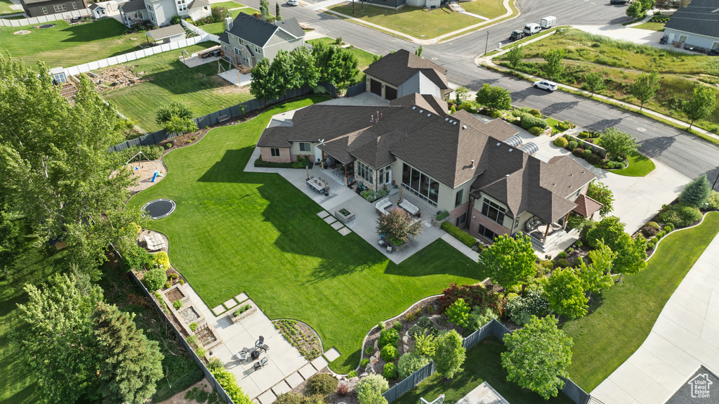 Aerial view of residential area