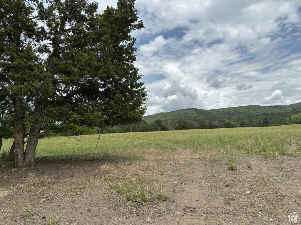 View of mountain background with rural landscape