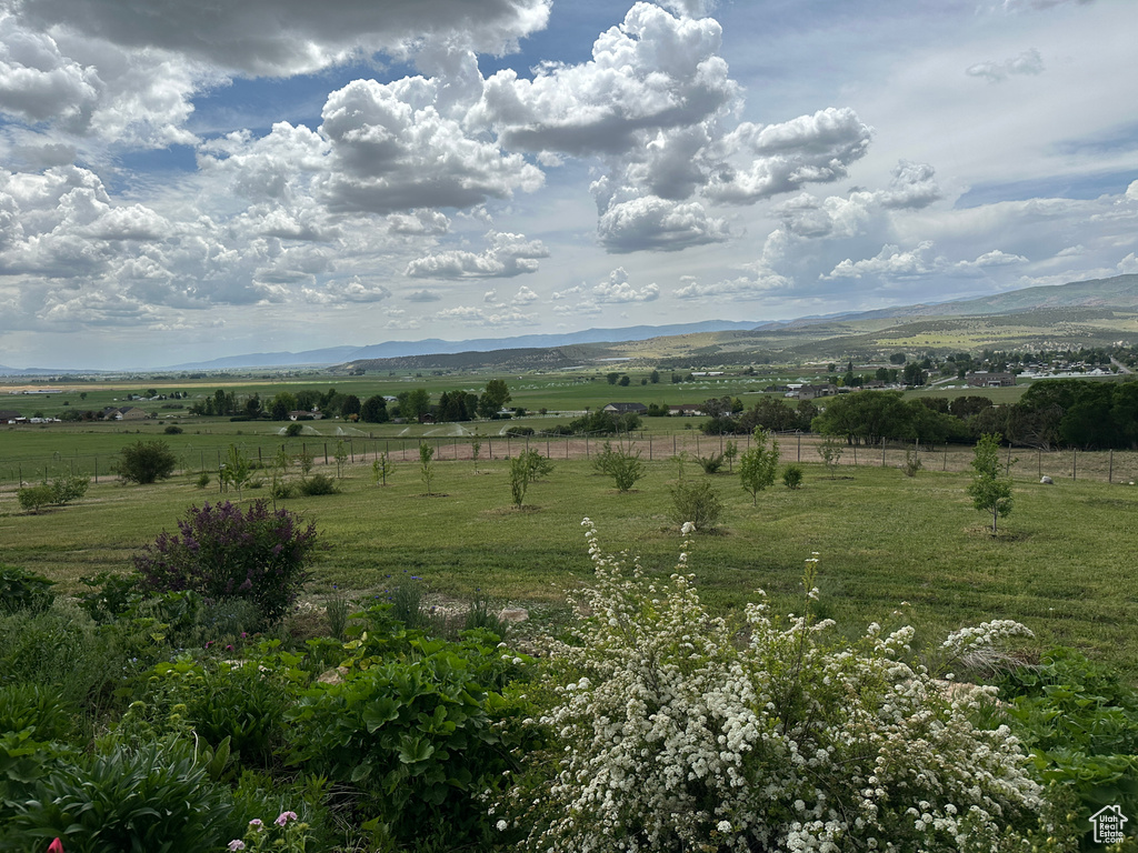 Mountain view with rural landscape