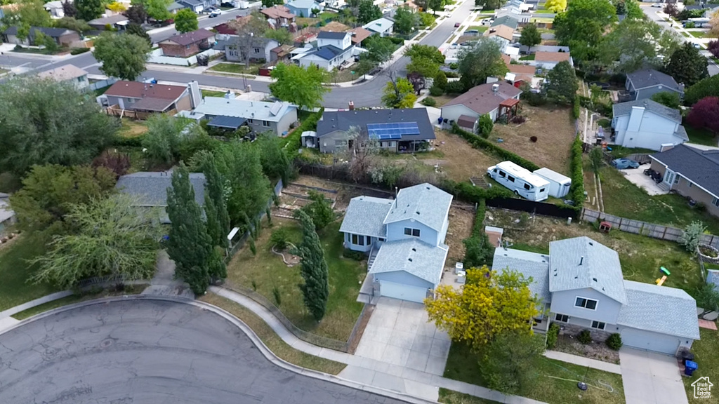Aerial view of residential area