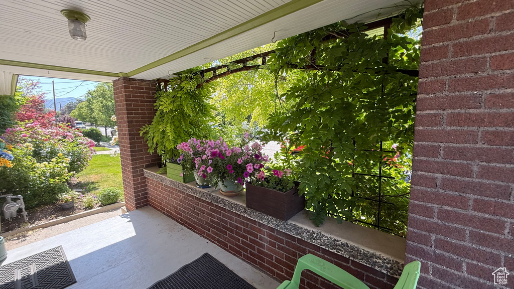 View of covered porch