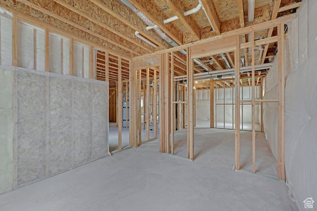 View of unfinished basement
