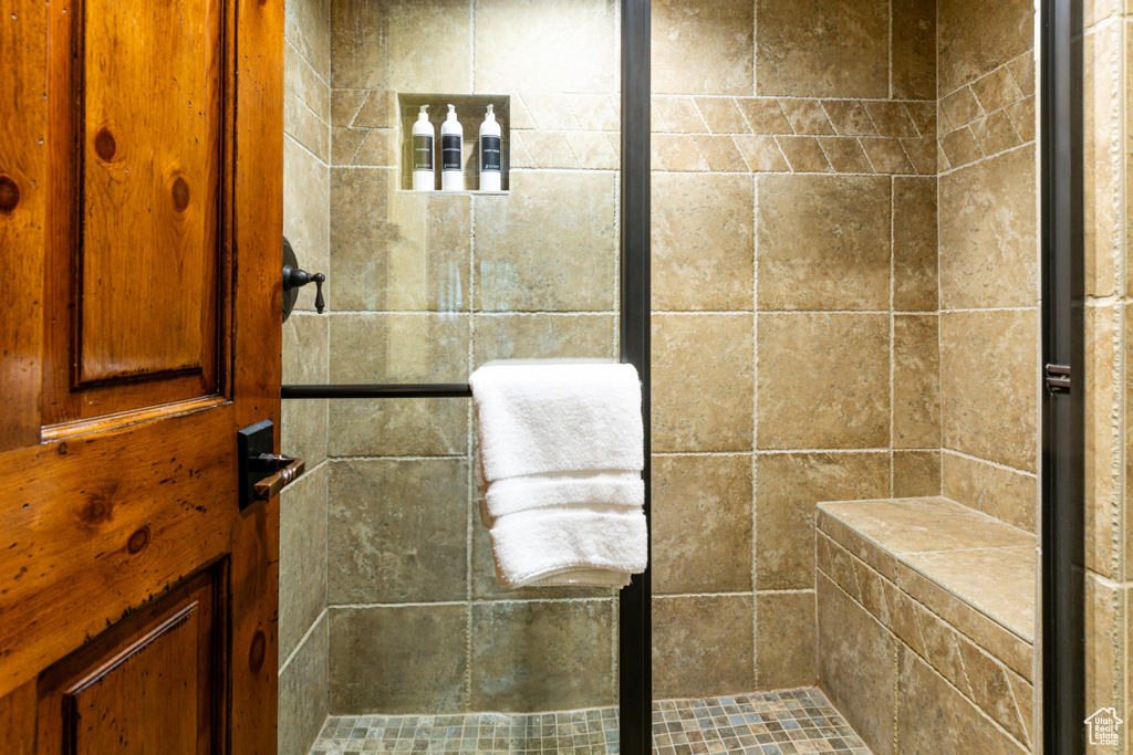 Bathroom with a shower stall