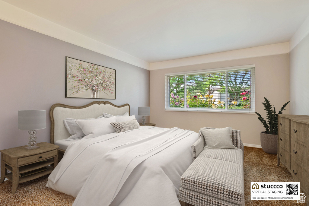 View of carpeted bedroom