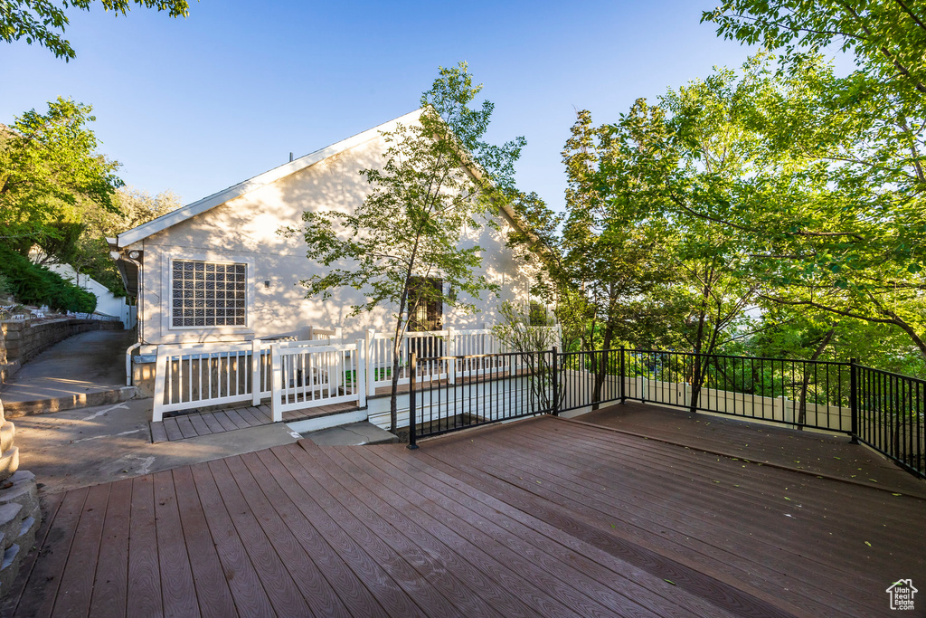 View of wooden deck