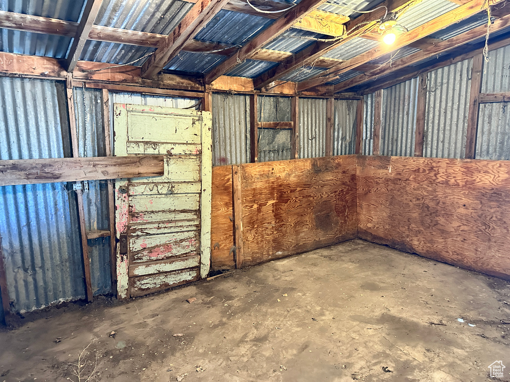 View of horse barn