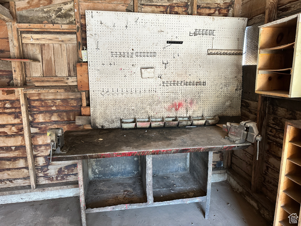 Detailed view of unfinished concrete floors