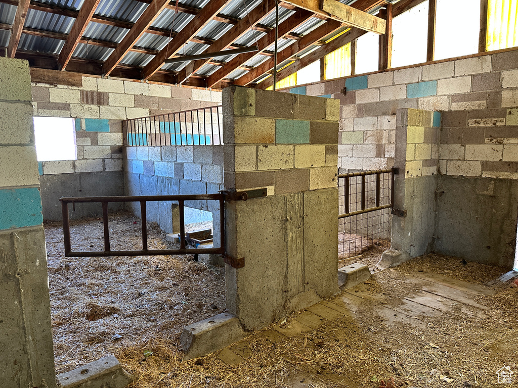 View of horse barn