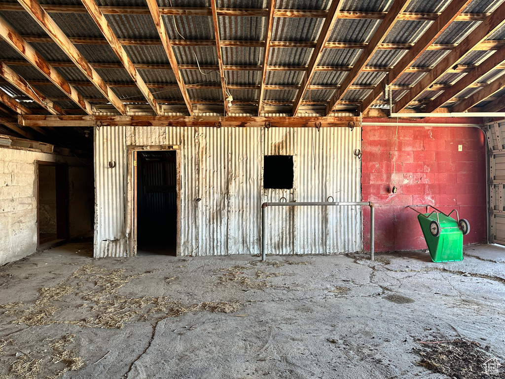 View of horse barn