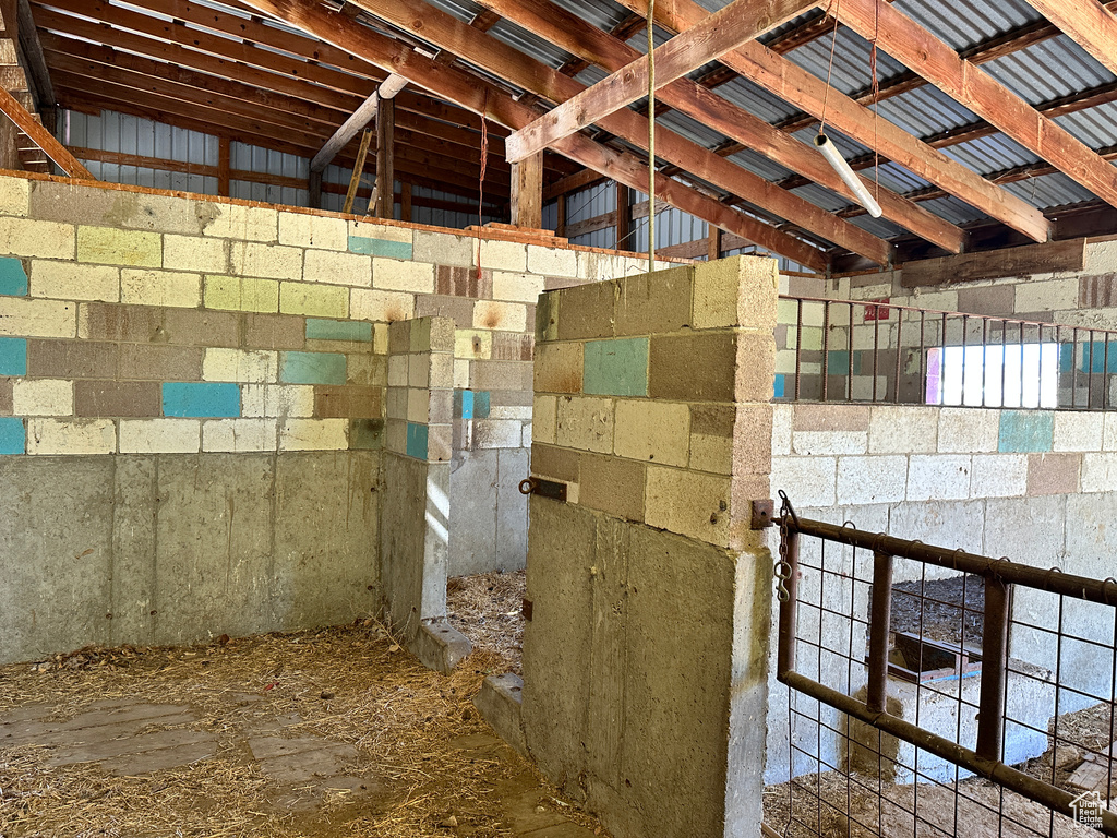 View of horse barn