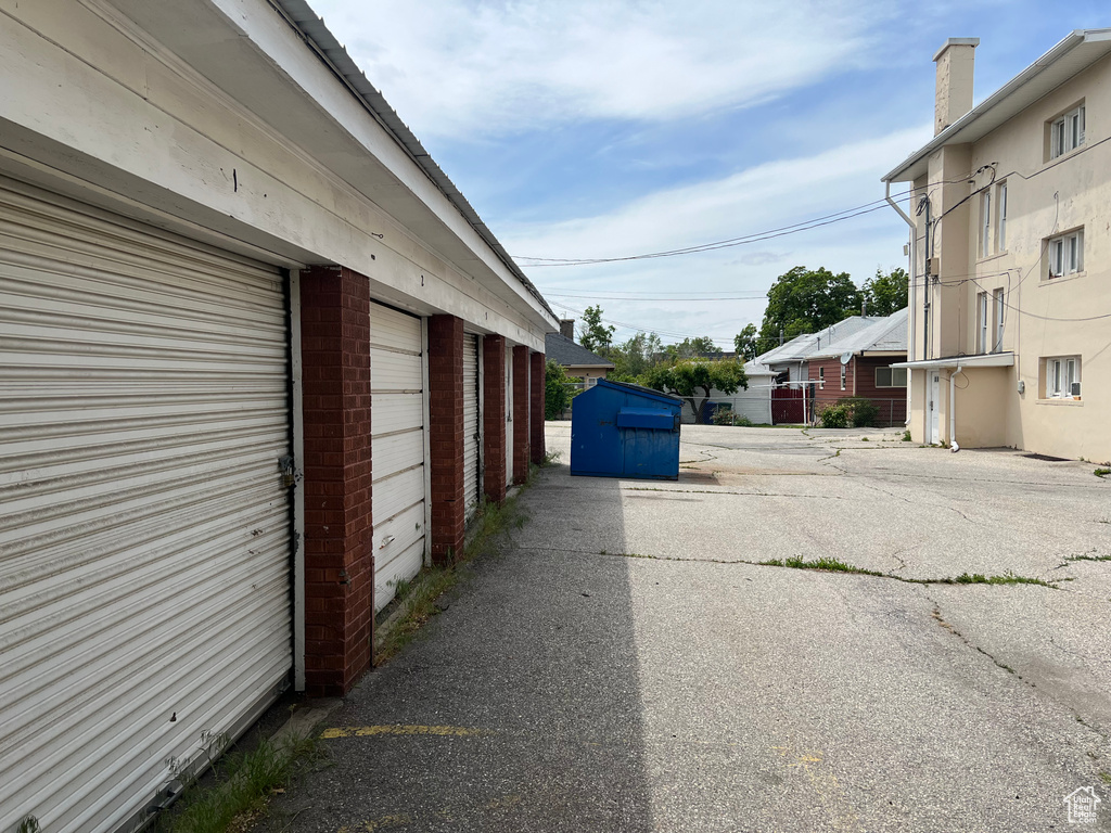 View of asphalt alley
