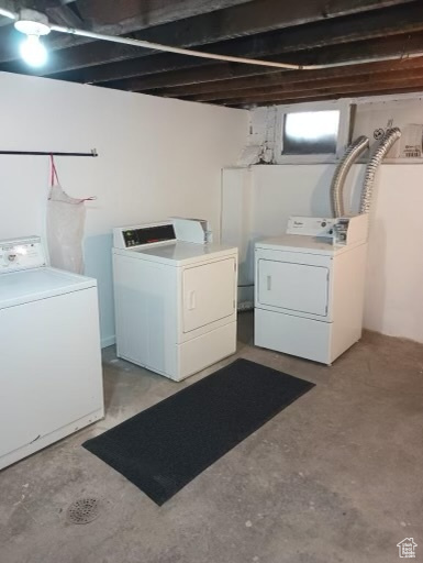 Washroom with separate washer and dryer
