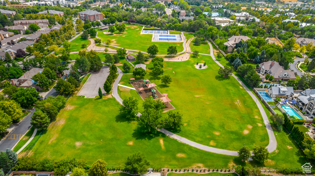 Birds eye view of property