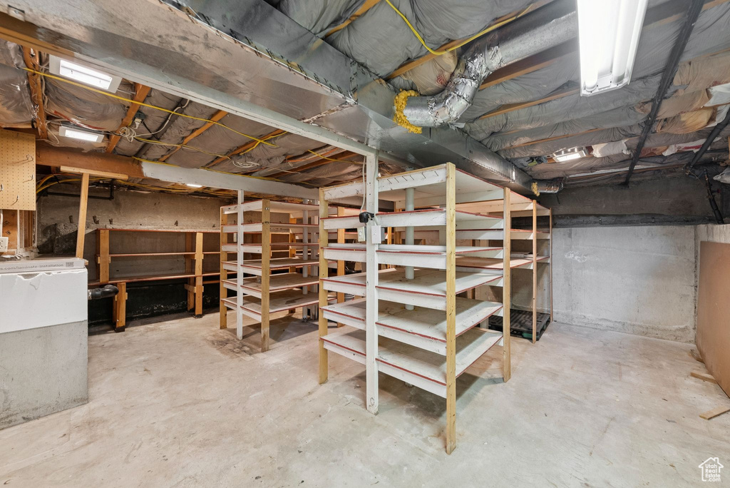 View of unfinished basement