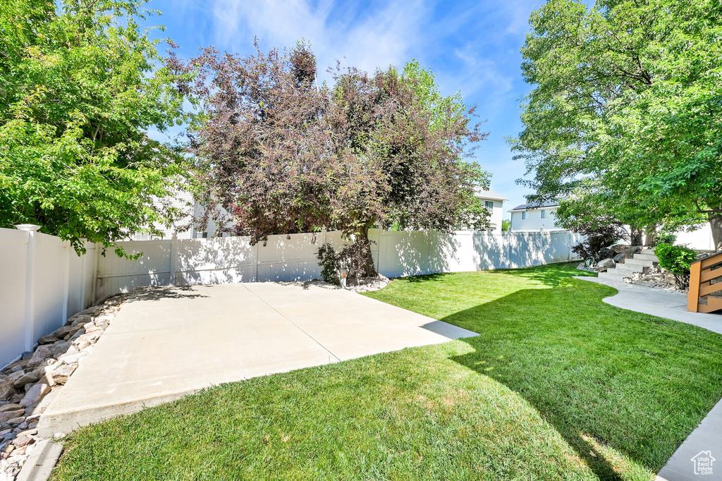 View of yard featuring a patio area