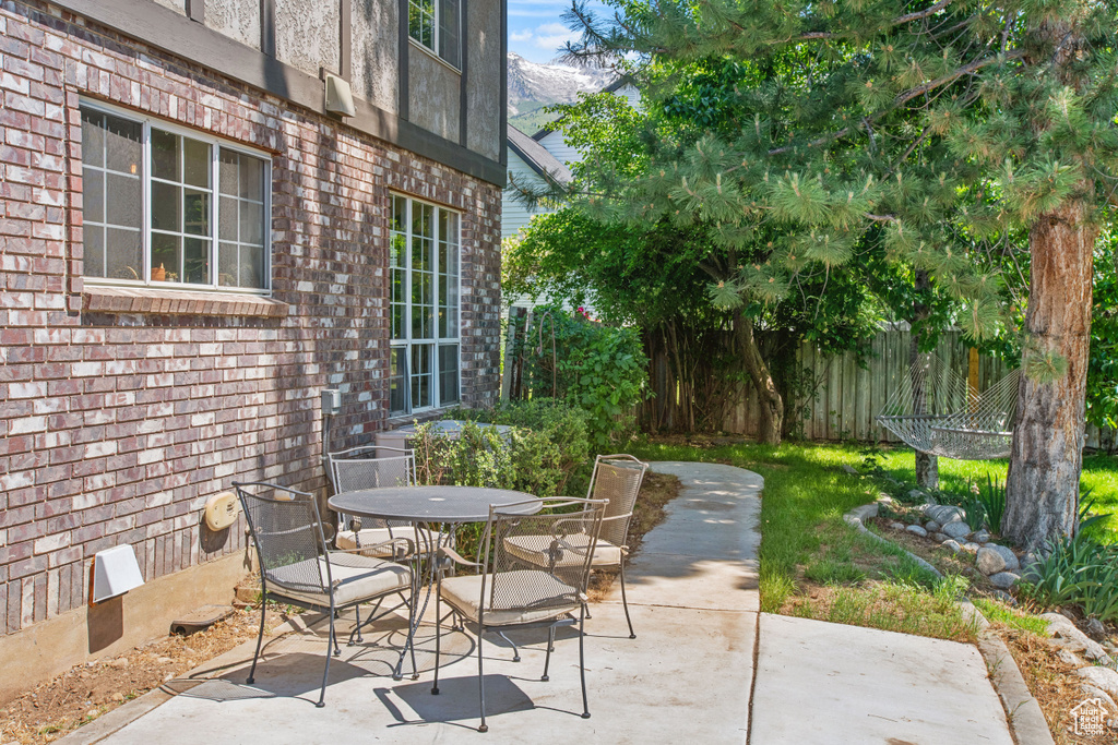 View of patio featuring outdoor dining space