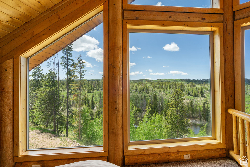 Detailed view of a heavily wooded area