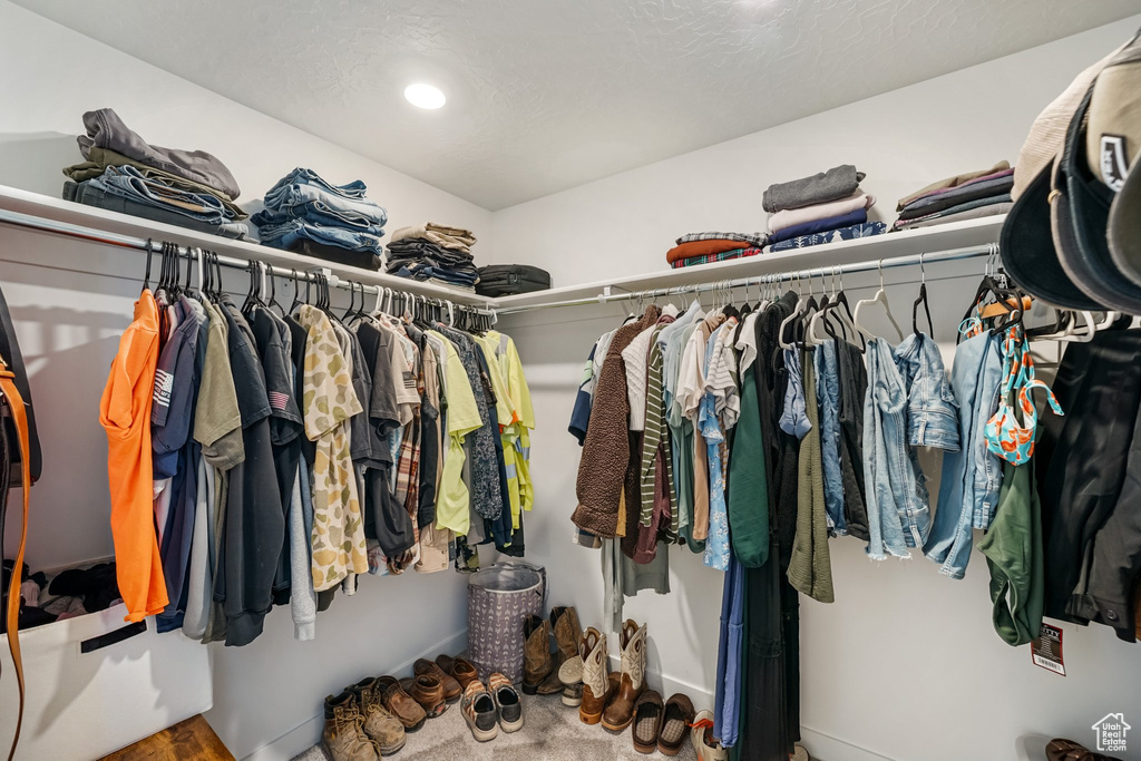 View of walk in closet