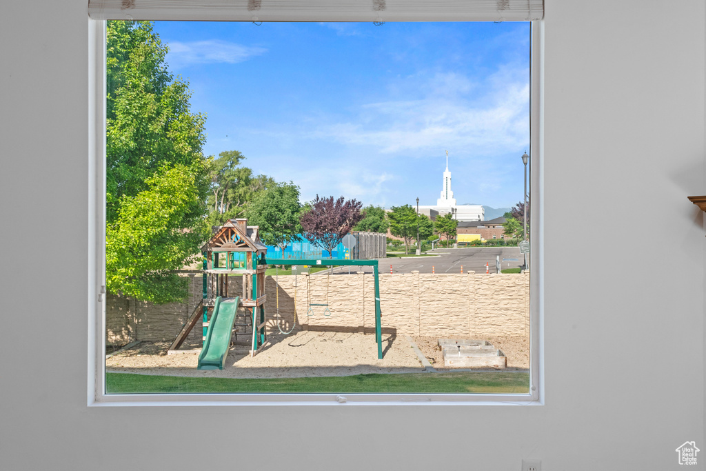 View of community jungle gym